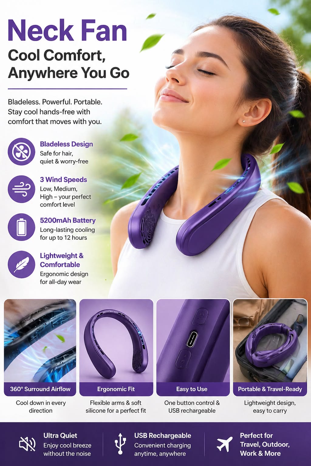 Portable Neck Fan